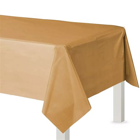 metallic gold fabric tablecloth|gold plastic table cover.